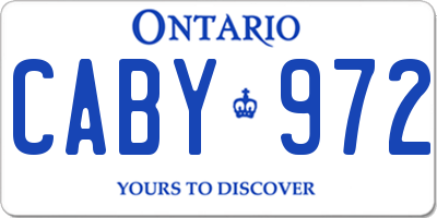 ON license plate CABY972