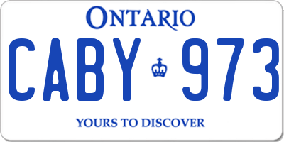 ON license plate CABY973