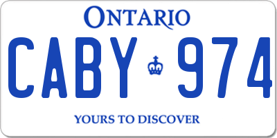 ON license plate CABY974