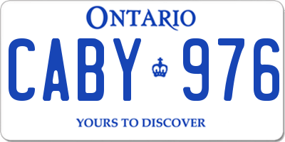 ON license plate CABY976