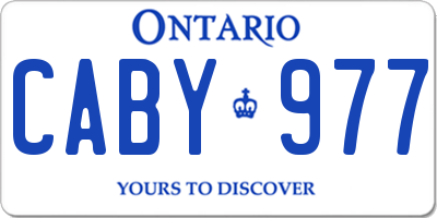 ON license plate CABY977