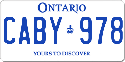 ON license plate CABY978