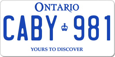 ON license plate CABY981