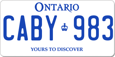 ON license plate CABY983