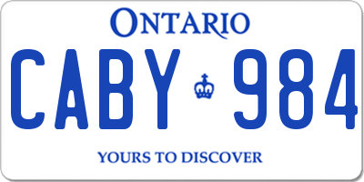 ON license plate CABY984