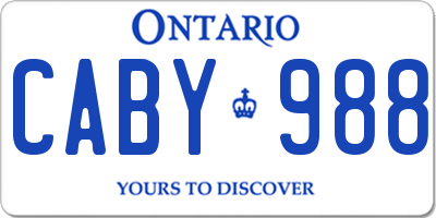 ON license plate CABY988