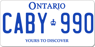 ON license plate CABY990