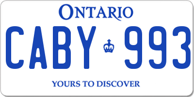 ON license plate CABY993