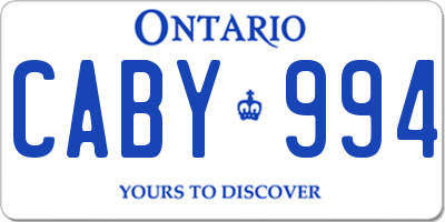 ON license plate CABY994