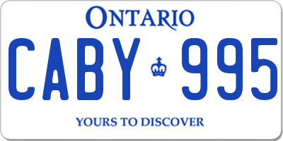 ON license plate CABY995