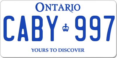 ON license plate CABY997