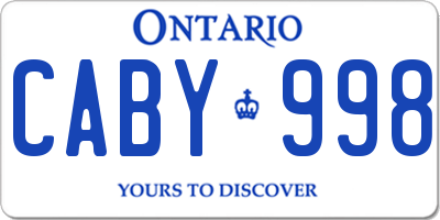 ON license plate CABY998