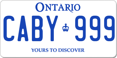 ON license plate CABY999