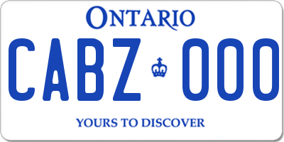 ON license plate CABZ000