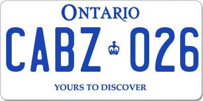 ON license plate CABZ026