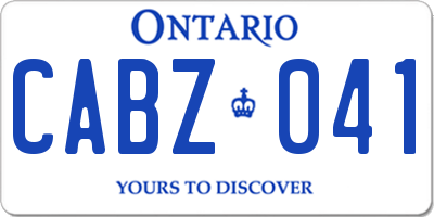 ON license plate CABZ041