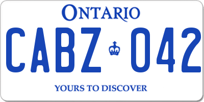 ON license plate CABZ042