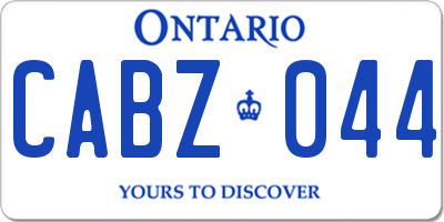 ON license plate CABZ044