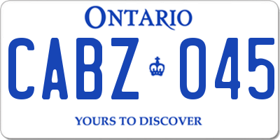 ON license plate CABZ045