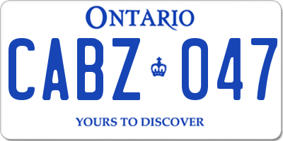 ON license plate CABZ047