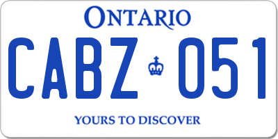 ON license plate CABZ051