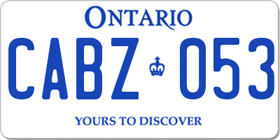 ON license plate CABZ053