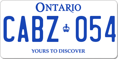 ON license plate CABZ054