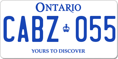 ON license plate CABZ055