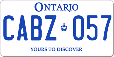 ON license plate CABZ057