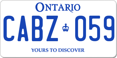 ON license plate CABZ059