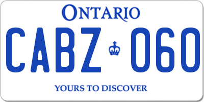 ON license plate CABZ060