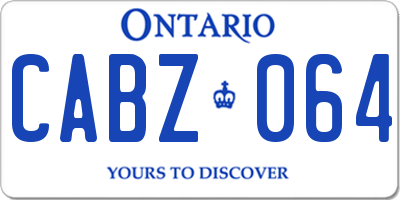 ON license plate CABZ064