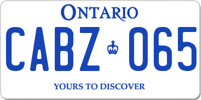 ON license plate CABZ065