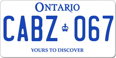 ON license plate CABZ067