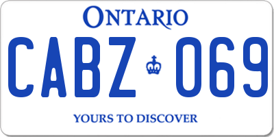 ON license plate CABZ069