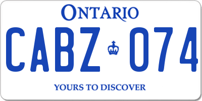 ON license plate CABZ074