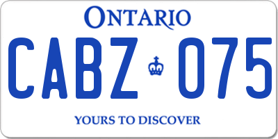 ON license plate CABZ075