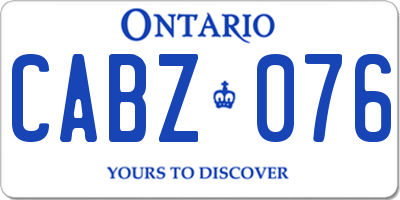 ON license plate CABZ076