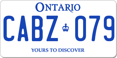 ON license plate CABZ079