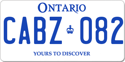 ON license plate CABZ082