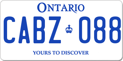 ON license plate CABZ088