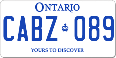 ON license plate CABZ089