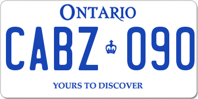 ON license plate CABZ090