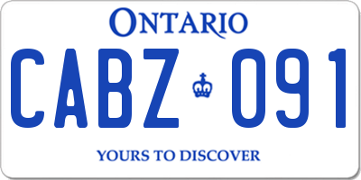 ON license plate CABZ091