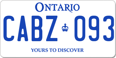 ON license plate CABZ093