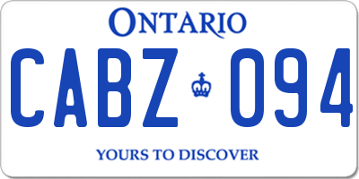 ON license plate CABZ094