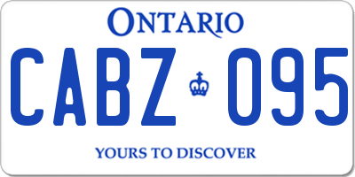 ON license plate CABZ095