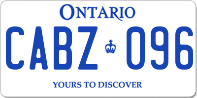 ON license plate CABZ096