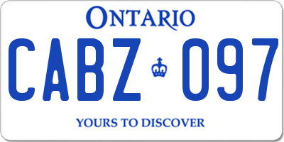 ON license plate CABZ097