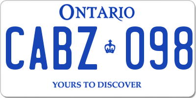 ON license plate CABZ098